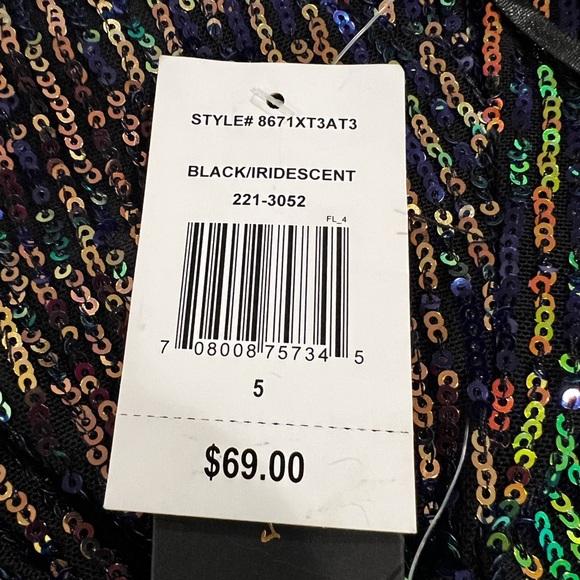 CITY TRIANGLES juniors black-iridescent sequin dress/size 5 - Picture 9 of 12